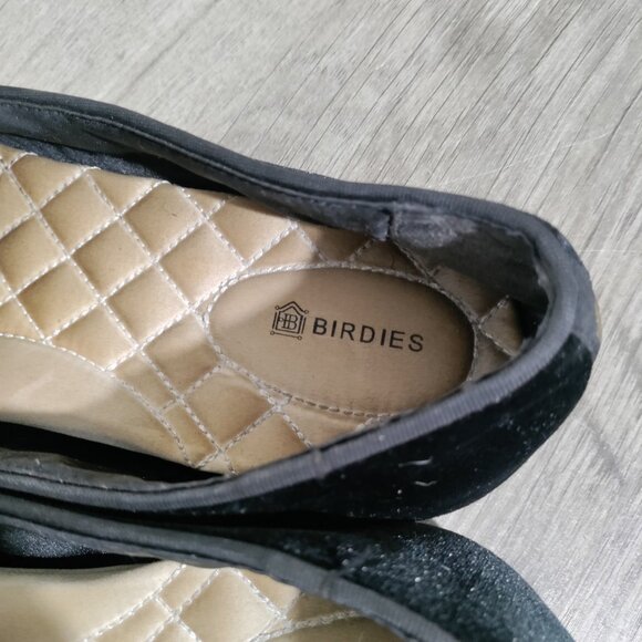 Birdies The Heron Black Velvet Loafer Slip On Shoes Classic Elegant Size 10 - Picture 10 of 12
